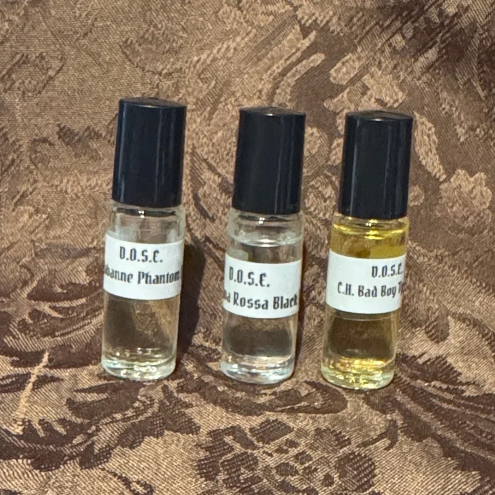 Mens 3 Roll-On Dram Bottles Tester Sample Oils D